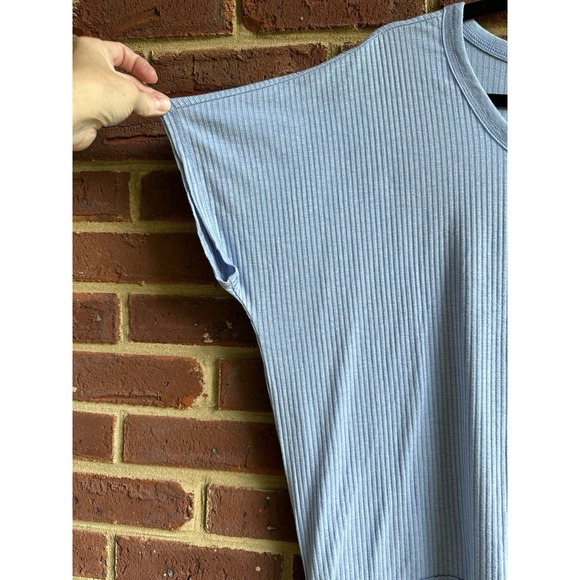 American Eagle Blue Oversized‎ Ribbed Hi-Low Tunic Tee Size Medium - Picture 3 of 11